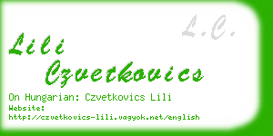 lili czvetkovics business card